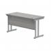 Polaris Rectangular Double Upright Cantilever Desk 1400x600x730mm Alaskan Grey Oak/Silver KF882361 KF882361