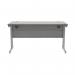 Polaris Rectangular Double Upright Cantilever Desk 1400x600x730mm Alaskan Grey Oak/Silver KF882361 KF882361