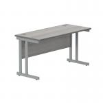 Polaris Rectangular Double Upright Cantilever Desk 1400x600x730mm Alaskan Grey OakSilver KF882361 KF882361