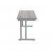 Polaris Rectangular Double Upright Cantilever Desk 1400x600x730mm Alaskan Grey OakSilver KF882361 KF882361