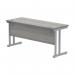 Polaris Rectangular Double Upright Cantilever Desk 1600x600x730mm Alaskan Grey Oak/Silver KF882362 KF882362