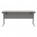 Polaris Rectangular Double Upright Cantilever Desk 1600x600x730mm Alaskan Grey Oak/Silver KF882362 KF882362