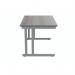 Polaris Rectangular Double Upright Cantilever Desk 1200x800x730mm Alaskan Grey Oak/Silver KF882363 KF882363