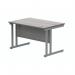 Polaris Rectangular Double Upright Cantilever Desk 1200x800x730mm Alaskan Grey Oak/Silver KF882363 KF882363