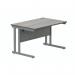 Polaris Rectangular Double Upright Cantilever Desk 1200x800x730mm Alaskan Grey OakSilver KF882363 KF882363