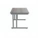 Polaris Rectangular Double Upright Cantilever Desk 1200x800x730mm Alaskan Grey OakSilver KF882363 KF882363