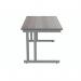 Polaris Rectangular Double Upright Cantilever Desk 1400x800x730mm Alaskan Grey Oak/Silver KF882364 KF882364