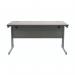 Polaris Rectangular Double Upright Cantilever Desk 1400x800x730mm Alaskan Grey Oak/Silver KF882364 KF882364