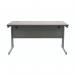 Polaris Rectangular Double Upright Cantilever Desk 1400x800x730mm Alaskan Grey OakSilver KF882364 KF882364