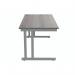 Polaris Rectangular Double Upright Cantilever Desk 1600x800x730mm Alaskan Grey OakSilver KF882365 KF882365