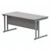 Polaris Rectangular Double Upright Cantilever Desk 1600x800x730mm Alaskan Grey OakSilver KF882365 KF882365