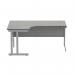 Polaris Left Hand Radial DU Cantilever Desk 1600x1200x730mm Alaskan Grey Oak/Silver KF882366 KF882366