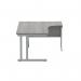 Polaris Right Hand Radial DU Cantilever Desk 1600x1200x730mm Alaskan Grey Oak/Silver KF882367 KF882367