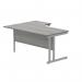 Polaris Right Hand Radial DU Cantilever Desk 1600x1200x730mm Alaskan Grey Oak/Silver KF882367 KF882367