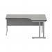 Polaris Right Hand Radial DU Cantilever Desk 1600x1200x730mm Alaskan Grey Oak/Silver KF882367 KF882367