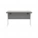 Polaris Rectangular Double Upright Cantilever Desk 1200x600x730mm Alaskan Grey Oak/White KF882368 KF882368