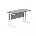 Polaris Rectangular Double Upright Cantilever Desk 1200x600x730mm Alaskan Grey OakWhite KF882368 KF882368