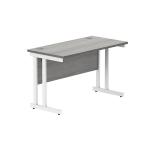 Polaris Rectangular Double Upright Cantilever Desk 1200x600x730mm Alaskan Grey Oak/White KF882368 KF882368