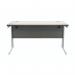 Polaris Rectangular Double Upright Cantilever Desk 1400x800x730mm Alaskan Grey Oak/White KF882370 KF882370