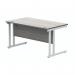 Polaris Rectangular Double Upright Cantilever Desk 1400x800x730mm Alaskan Grey OakWhite KF882370 KF882370