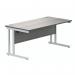 Polaris Rectangular Double Upright Cantilever Desk 1600x800x730mm Alaskan Grey OakWhite KF882371 KF882371