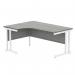 Polaris Left Hand Radial DU Cantilever Desk 1600x1200x730mm Alaskan Grey Oak/White KF882372 KF882372