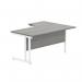 Polaris Left Hand Radial DU Cantilever Desk 1600x1200x730mm Alaskan Grey Oak/White KF882372 KF882372