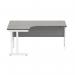 Polaris Left Hand Radial DU Cantilever Desk 1600x1200x730mm Alaskan Grey Oak/White KF882372 KF882372