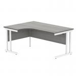 Polaris Left Hand Radial DU Cantilever Desk 1600x1200x730mm Alaskan Grey OakWhite KF882372 KF882372