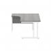 Polaris Left Hand Radial DU Cantilever Desk 1600x1200x730mm Alaskan Grey OakWhite KF882372 KF882372