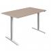 Jemini Economy Single Motor Sit/Stand Desk 1200x800x705-1220mm Maple/White KF882381 KF882381