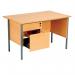 Serrion 4 Leg Desk 2 Drawer Pedestal 1200x750x725mm Ellmau Beech KF882391 KF882391