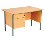 Serrion 4 Leg Desk 2 Drawer Pedestal 1200x750x725mm Ellmau Beech KF882391 KF882391