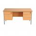 Serrion 4 Leg Double Pedestal Desk 1500x750x725mm Ellmau Beech KF882395 KF882395