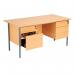 Serrion 4 Leg Double Pedestal Desk 1500x750x725mm Ellmau Beech KF882395 KF882395