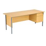 Serrion 4 Leg Desk 2 Drawer Pedestal1800x750x725mm Ellmau Beech KF882396 KF882396