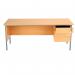 Serrion 4 Leg Desk 1800x750x725mm 3 Drawer Pedestal B Ellmau Beech KF882398 KF882398