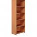 A photo of the Serrion tall bookcases Serrion Premium Bookcase shows a sleek and modern design. The bookcase stands at 750x400x2000mm and is made of elegant Ellmau Beech wood. Its shelves are lined with books and decor, creating a chic and organized display.