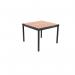 Jemini T-Table Multipurpose Classroom Table 600x600x530mm Flat Pack BeechBlack KF882428 KF882428