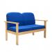 FF First Wooden Reception 2P Sofa Blue OF0313RB