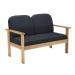 FF First Wooden Reception 2P Sofa Charcoal OF0313CH