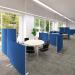 Jemini Floor Standing Screen 1400x25x1600mm Blue KF90498 KF90498