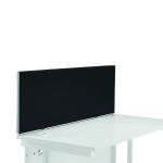 Jemini Straight Mounted Desk Screen 1400x25x400mm Black with White Trim KF90502 KF90502