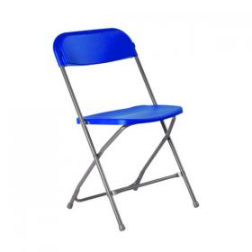 Titan Straight Back Folding Chair 445x460x870mm Blue KF90529 KF90529