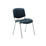 Jemini Multipurpose Stacking Chair 532x585x805mm Chrome/Black Polyurethane KF90563 KF90563