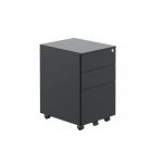 Jemini Contract Steel 3 Drawer Mobile Desk Pedestal 380x470x615mm Black KF90689 KF90689