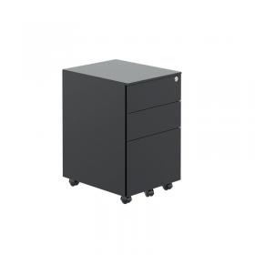 Jemini Contract Steel 3 Drawer Mobile Desk Pedestal 380x470x615mm Black KF90689 KF90689