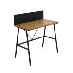 Jemini Soho Desk with Backboard 1000x540x1250mm Oak/Black KF90778 KF90778