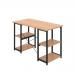 Jemini Soho Desk 4 Straight Shelves 1200x600x770mm Beech/Black KF90785 KF90785