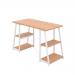 Jemini Soho Desk 4 Angled Shelves 1300x600x770mm Beech/White KF90789 KF90789